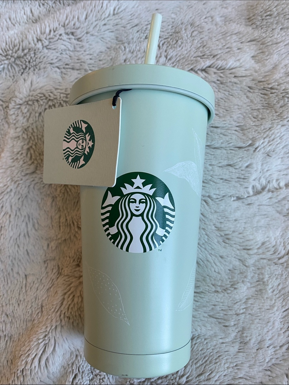 Starbucks Light Mint Green Reusable Stainless Steel Tumbler with Logo